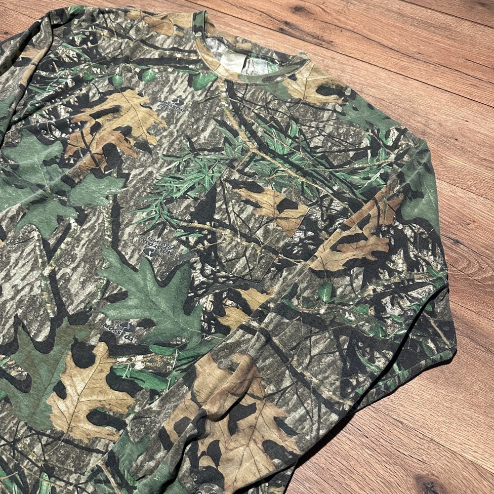 Vintage Fieldstaff Mossy Oak Camo Long Sleeve Pocket T-Shirt Mens 3XL